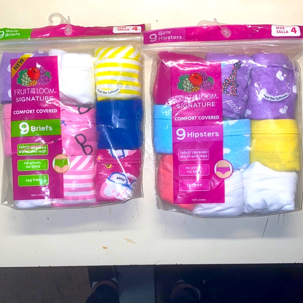2 NEW 9pk FOL Girl’s Panties.